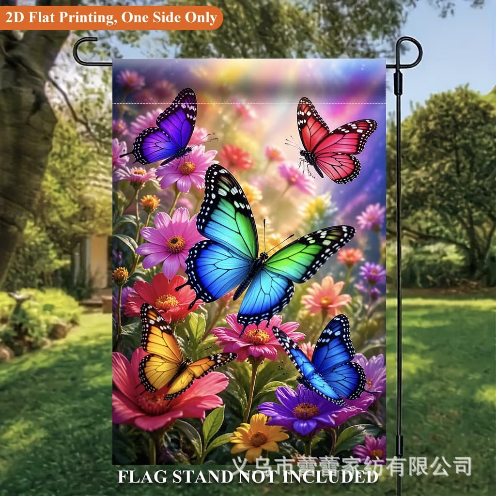 Cross-border e-commerce Amazon linen garden flag double-sided printed holiday patio decoration hanging flag