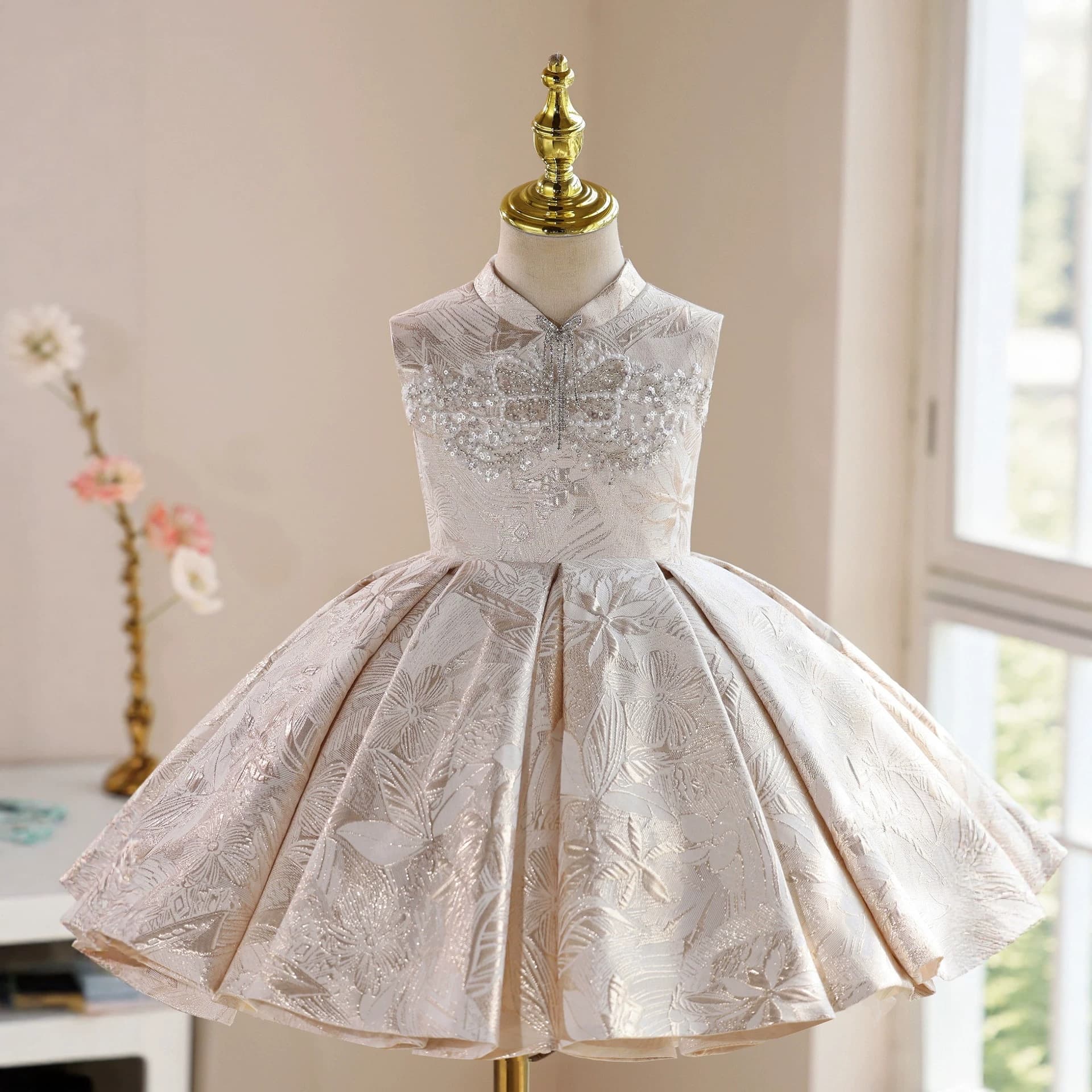 Sleeveless Baby Girl 1st Birthday Party Dress 2026 New Summer Flower Girl Princess Dress Children Host