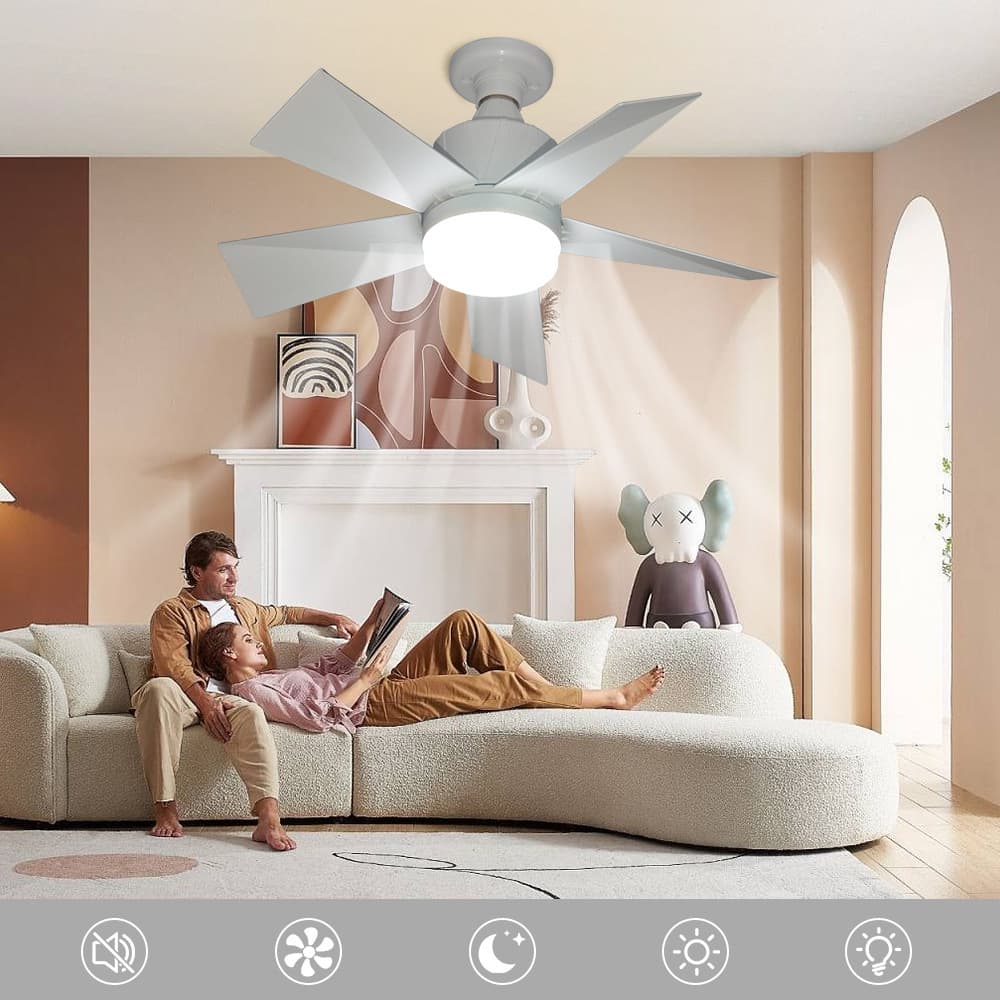 LED Ceiling Fan Light with Smart Remote Adjustable E26/E27 Screw Base Fan Light Wholesale