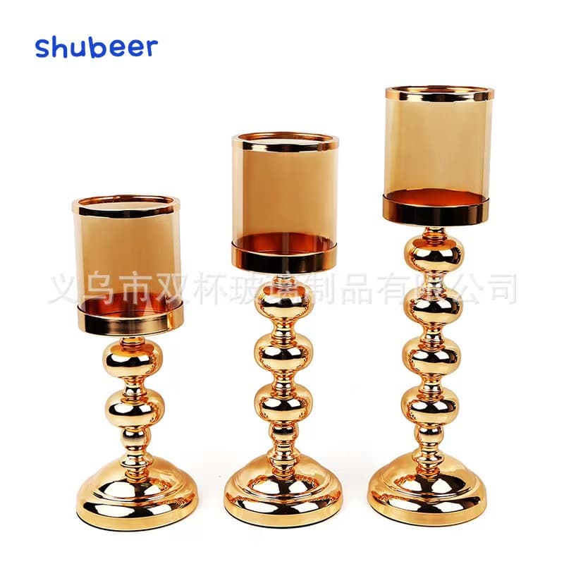 Nordic metal candle holder modern simple home dining table romantic dinner candle holder light luxury ornaments decoration