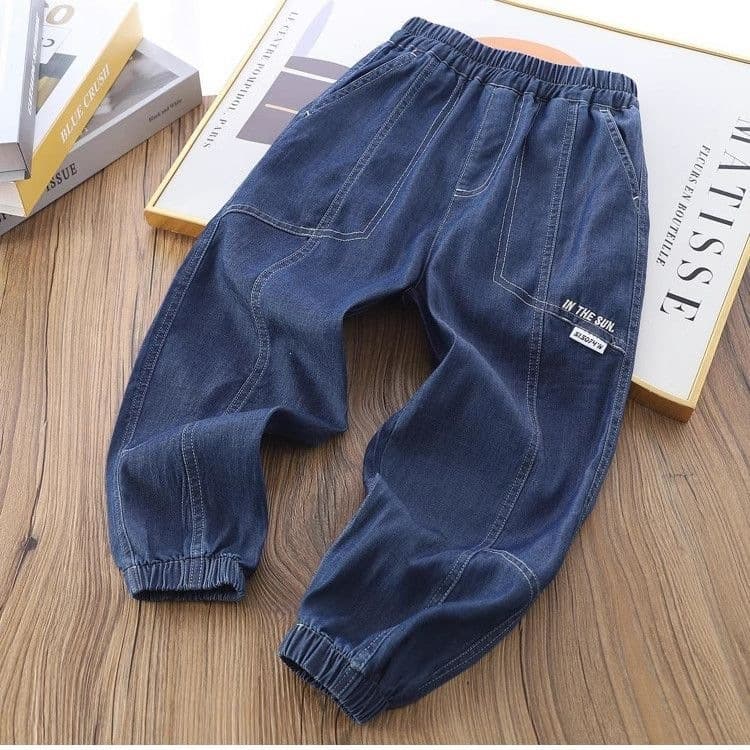 Boys Tencel Jeans Big Kids Breathable Mosquito-Proof Pants Summer Thin Boys Pants Spring Summer Children's Long Pants