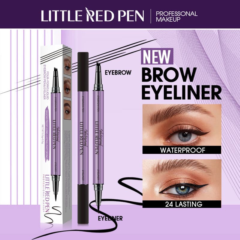 Cross-border Hot Selling 2-in-1 Liquid Eyeliner & Water Brow Pen Waterproof Sweat-proof Non-smudge Eye Makeup Wholesale
