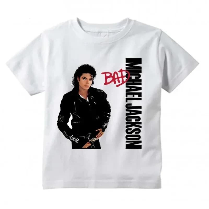 Michael Jackson Graphic Print T-Shirt Harajuku Rock Fashion Casual Short Sleeve Crew Neck Plus Size Tee