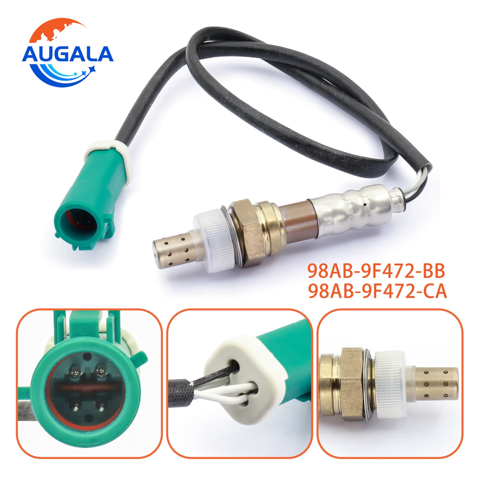 Oxygen Sensor 98AB-9F472-BB 98AB-9F472-CA oxygen sensor with black and white wires