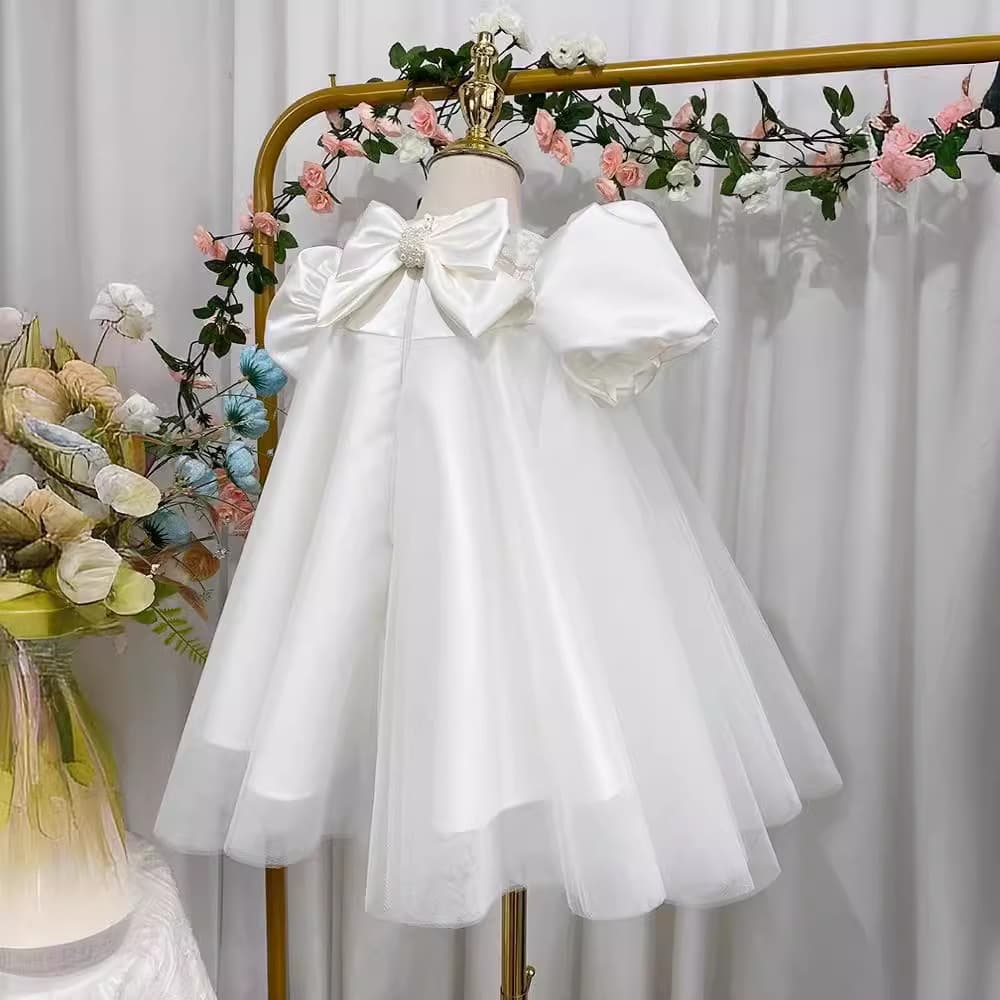 Fashionable Baby Girl 1st Birthday Dress Korean Style High Waist Birthday Wedding Flower Girl Princess Tutu Summer