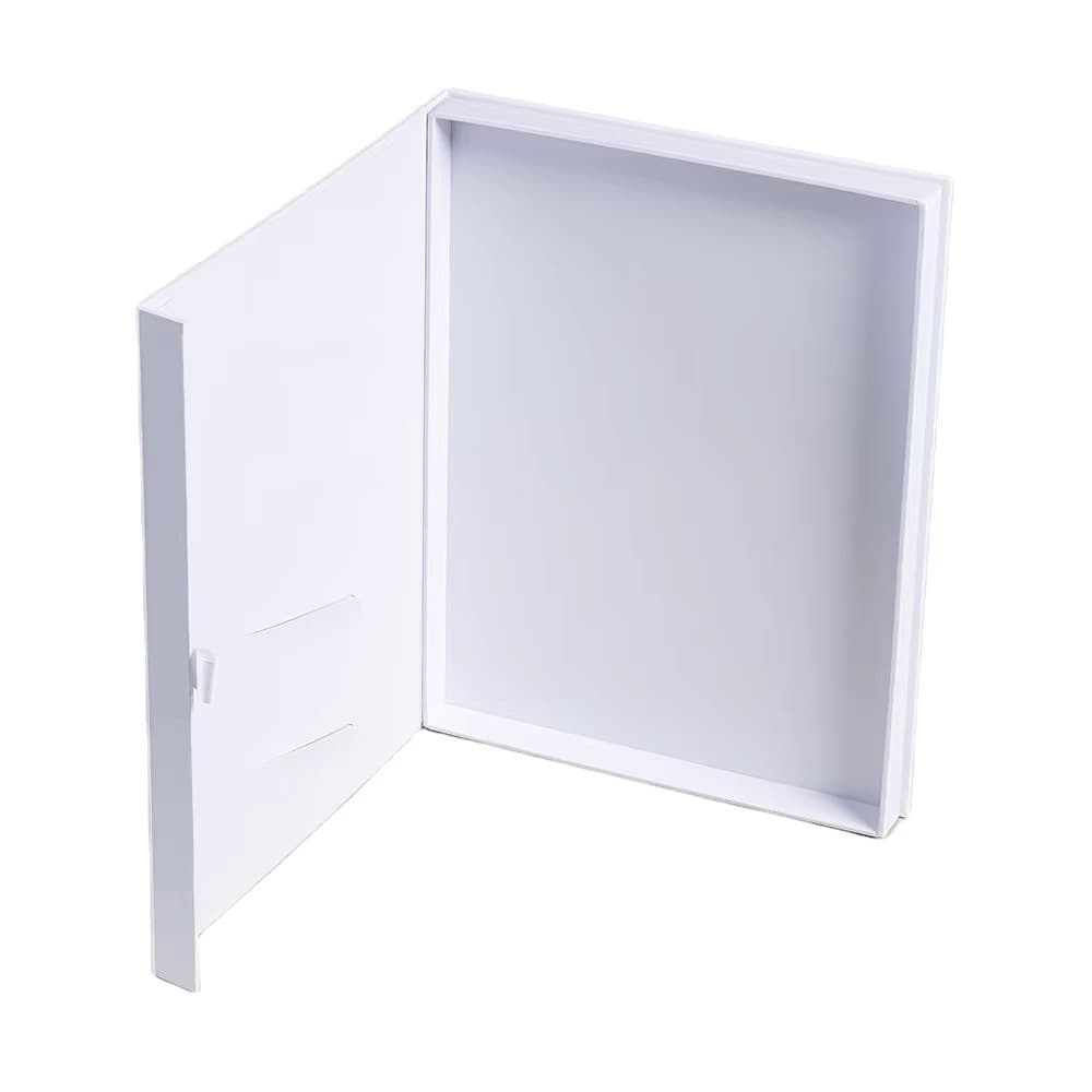 Personalized LOGO Low MOQ A4 Folding Magnet Hard Cardboard Packaging Flat Gift Card Box
