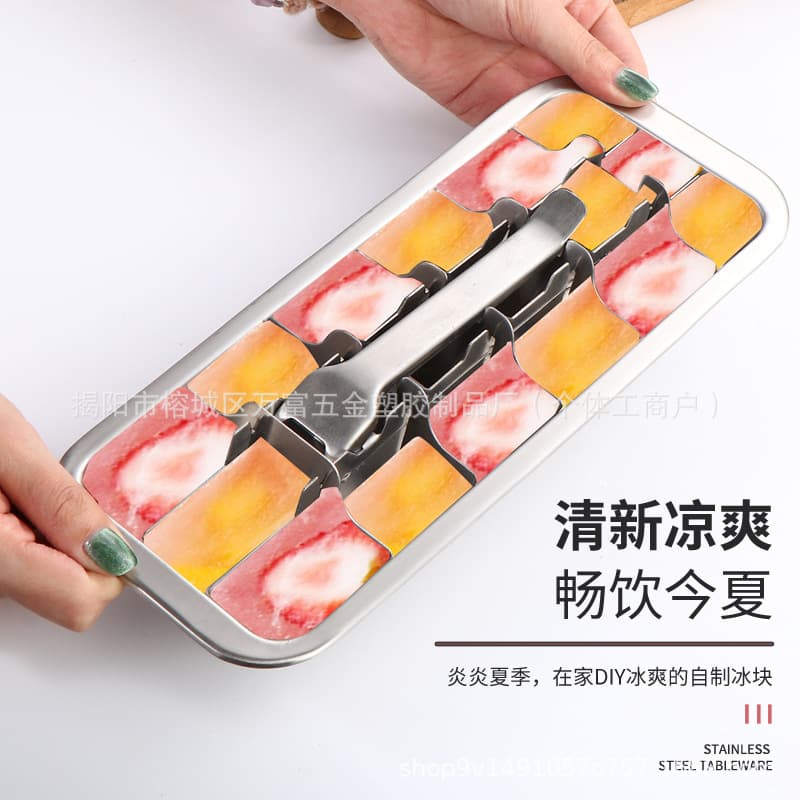 304 Stainless Steel Quick-Freeze Ice Cube Tray DIY Ice Mold Portable Ice Cube Maker