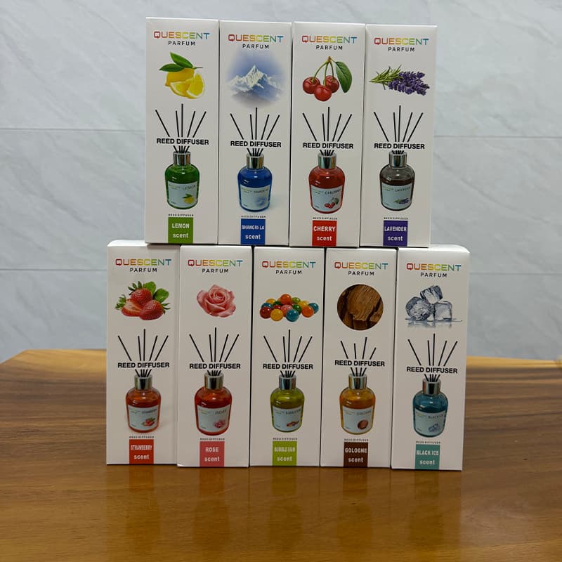 QUESCENT Car and Home Rattan Reed Diffuser Fragrance Oil Fresh Car Perfume Essential Oil Flameless Aromatherapy