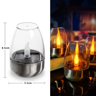 Cross-border Solar Candle Light Christmas Holiday Light Halloween Light Stainless Steel Smart Induction Night Light Temu TK