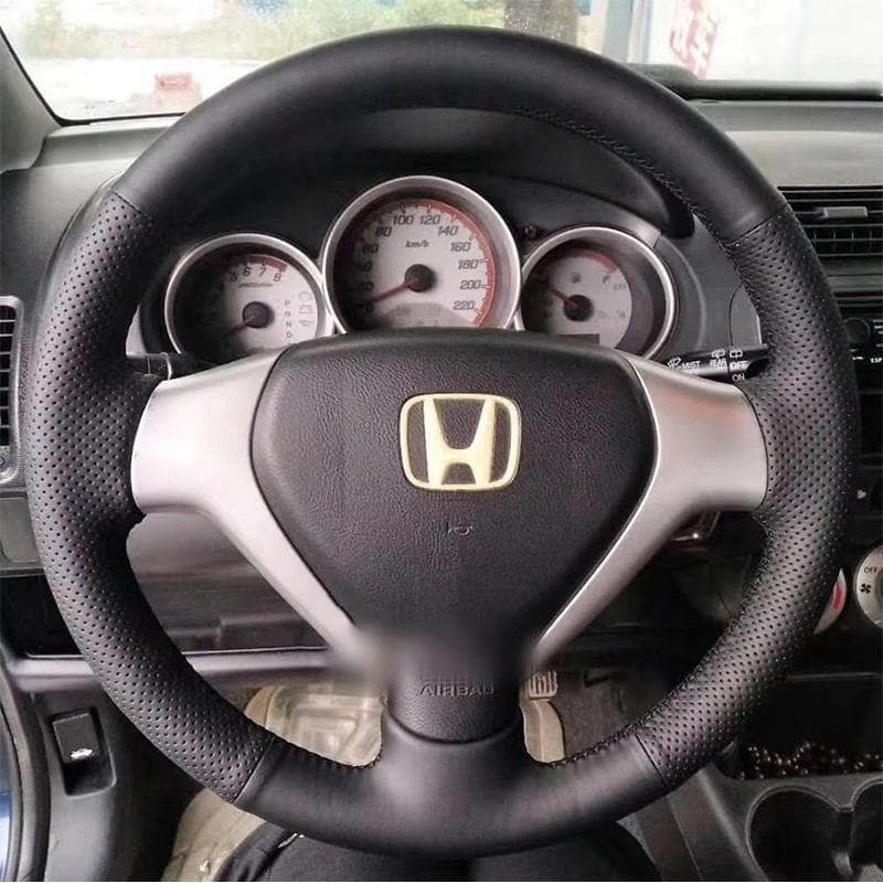 04-07 Honda Old Fit Steering Wheel Cover Leather Sidi Concept S1 Hand-sewn Full Wrap Cover Custom Fit