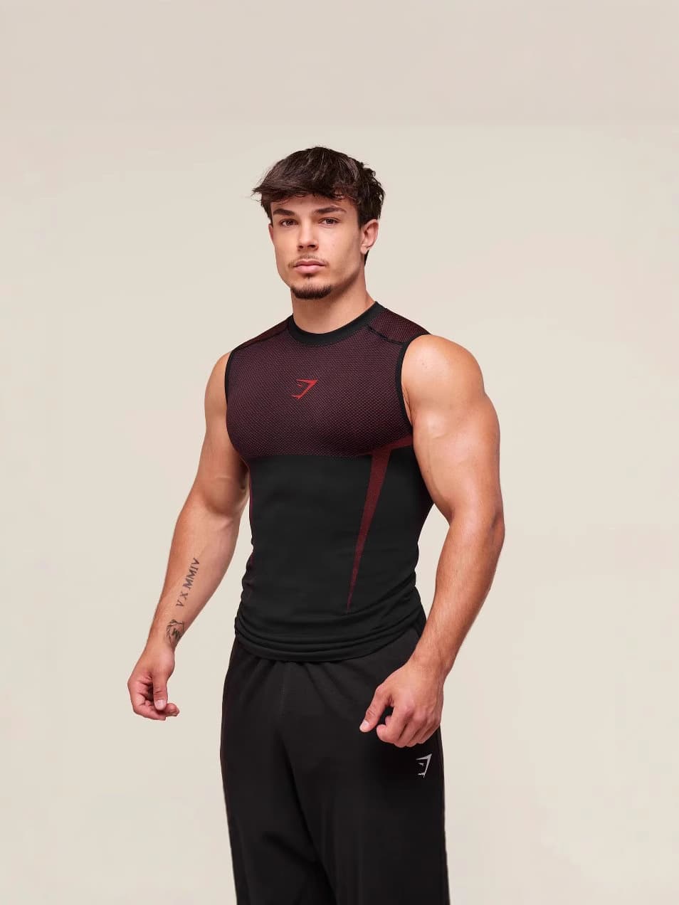 GYMSHARK Fitness Vest Men's Top Casual Breathable Tight Running Training Short Sleeve Muscle Shark