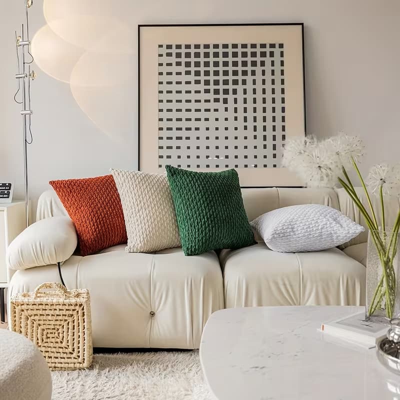 Best-selling Corduroy Short Chain Pillow Cushion Cover for Living Room Sofa Back Seat Cushion Cover Modern Simple New Style