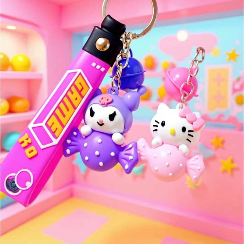 New Kuromi Keychain Pendant Decoration DIY Handmade Silicone Figure Super Cool Couple Car Ornament