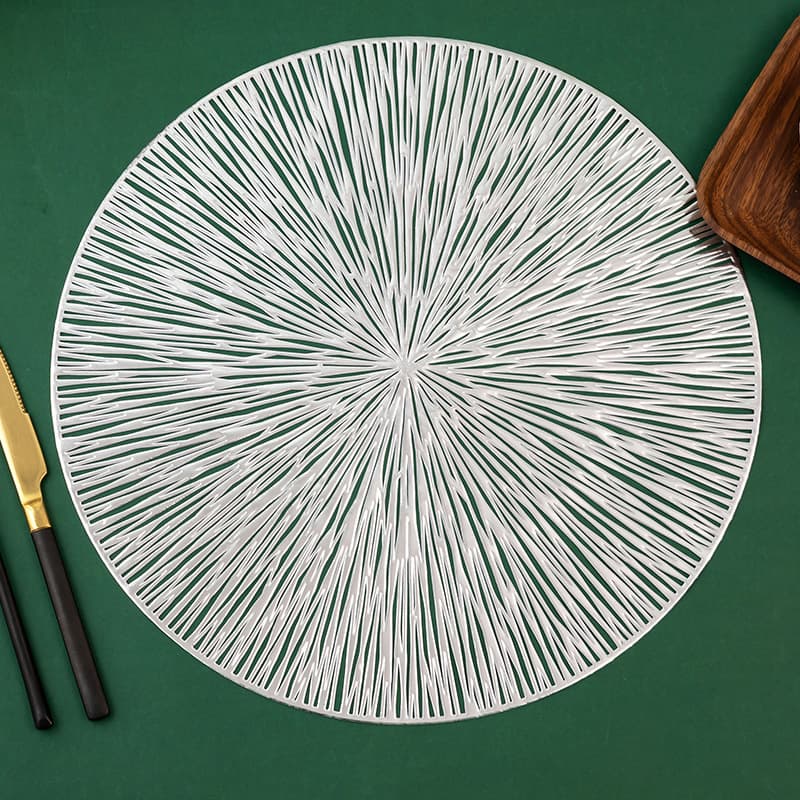 Gold-stamped placemat PVC waterproof oil-proof heat-insulating pad table mat cross-border Amazon factory wholesale hollow-out Western-style placemat