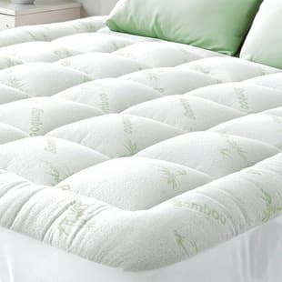 Cross-border bamboo fiber comfortable mattress protector pad bamboo mattress topper bamboo fiber fitted sheet