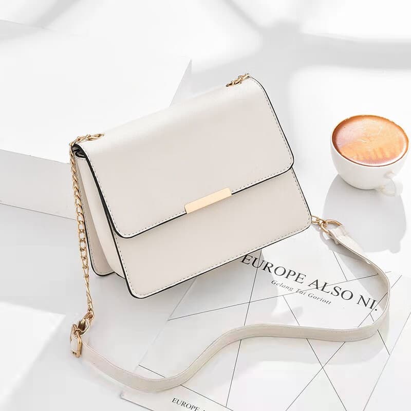 Bags Women's Bags Chain Bags Cowhide Crossbody Underarm Bags Light Luxury Shoulder Bags Spring and Autumn Versatile Casual Small Square Bags