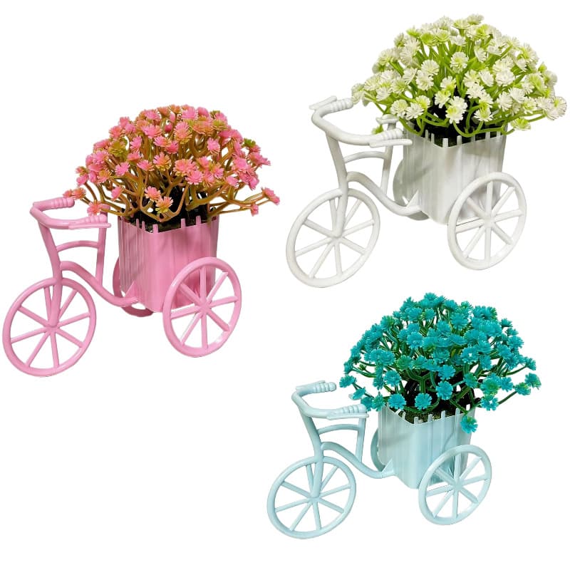 Cross-border Artificial Flower Tricycle Flower Cart 26-Head Baby's Breath Plant Pastoral Style Indoor Home Living Room Decoration Ornament