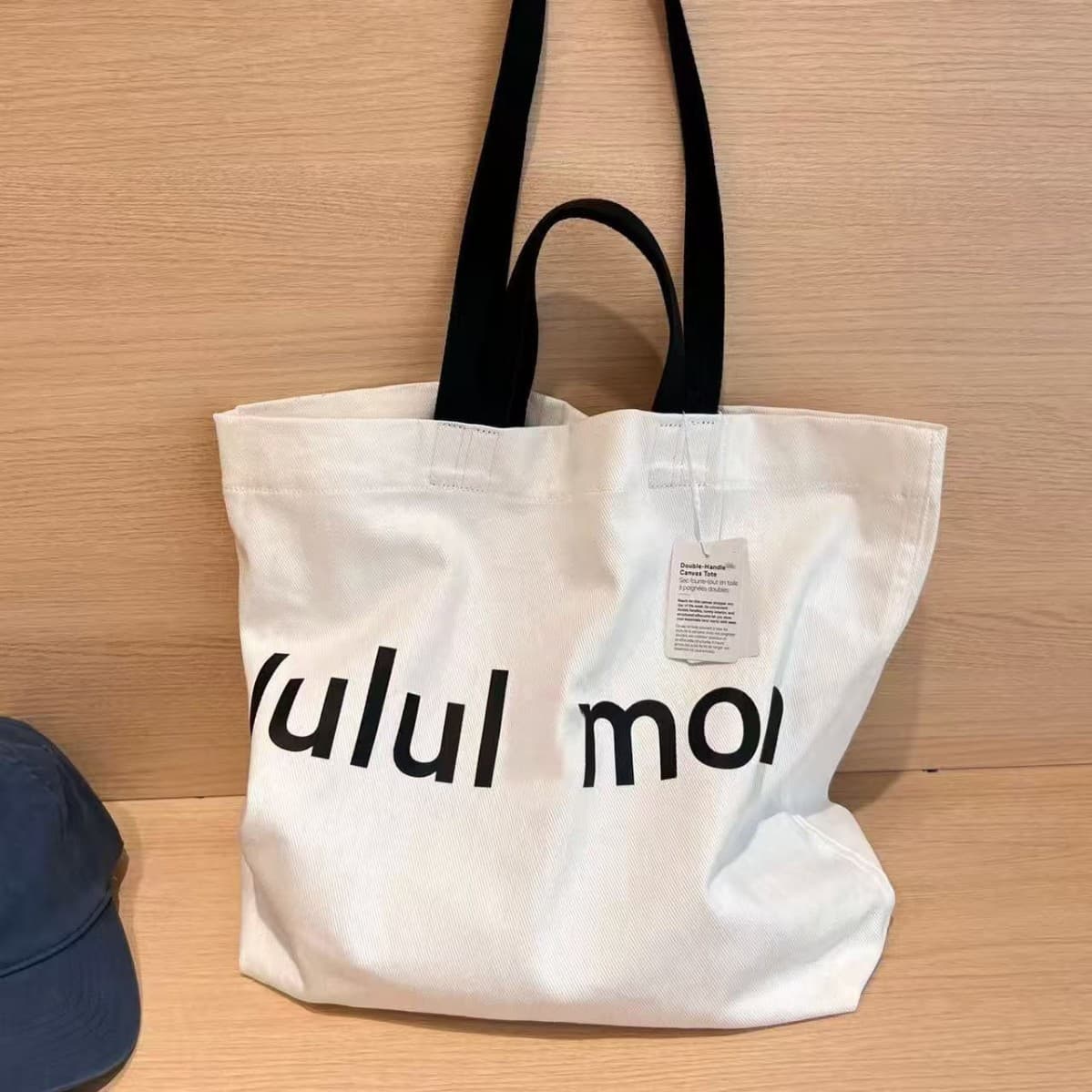 New lulu exposed canvas tote armpit bag shoulder bag canvas men and women 17L letter portable new canvas bag