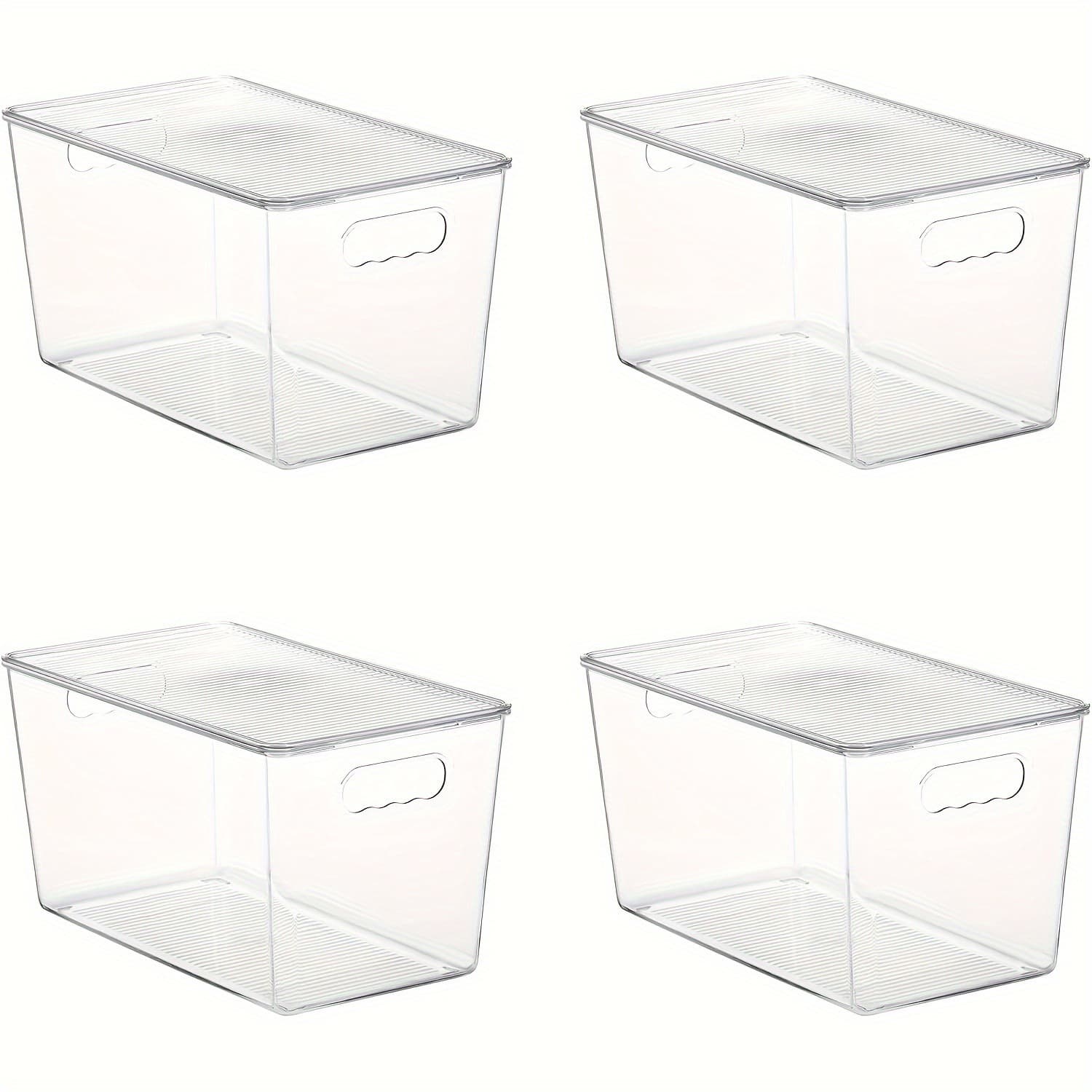 2025 New Cross-border Drop Shipping 4/6/8-Pack Large Clear Plastic Storage Bins with Lids