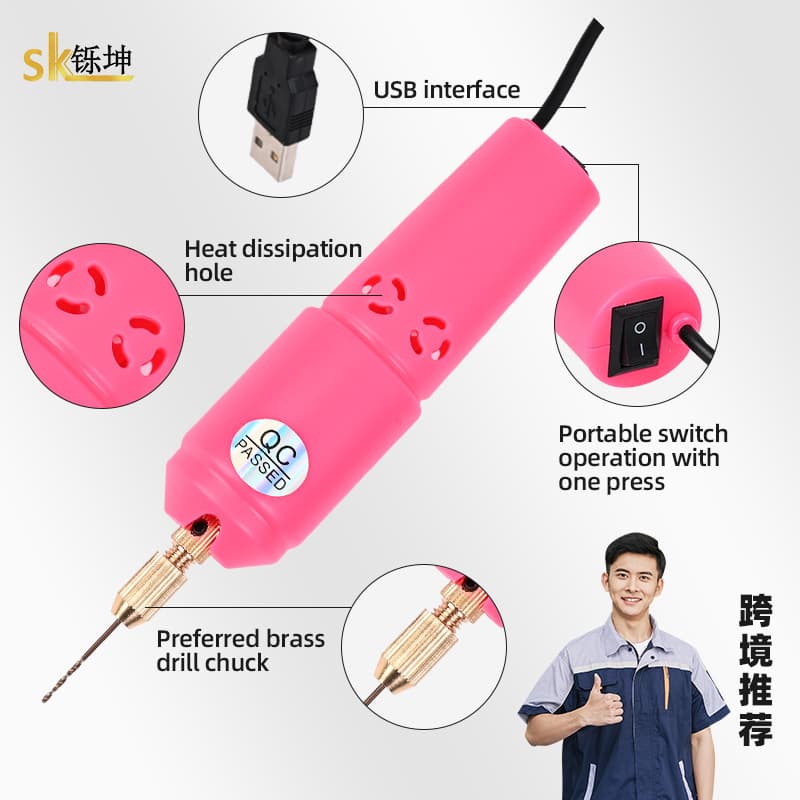 Cross-border USB Mini Electric Drill Handheld 5V for Resin Jewelry DIY Drilling