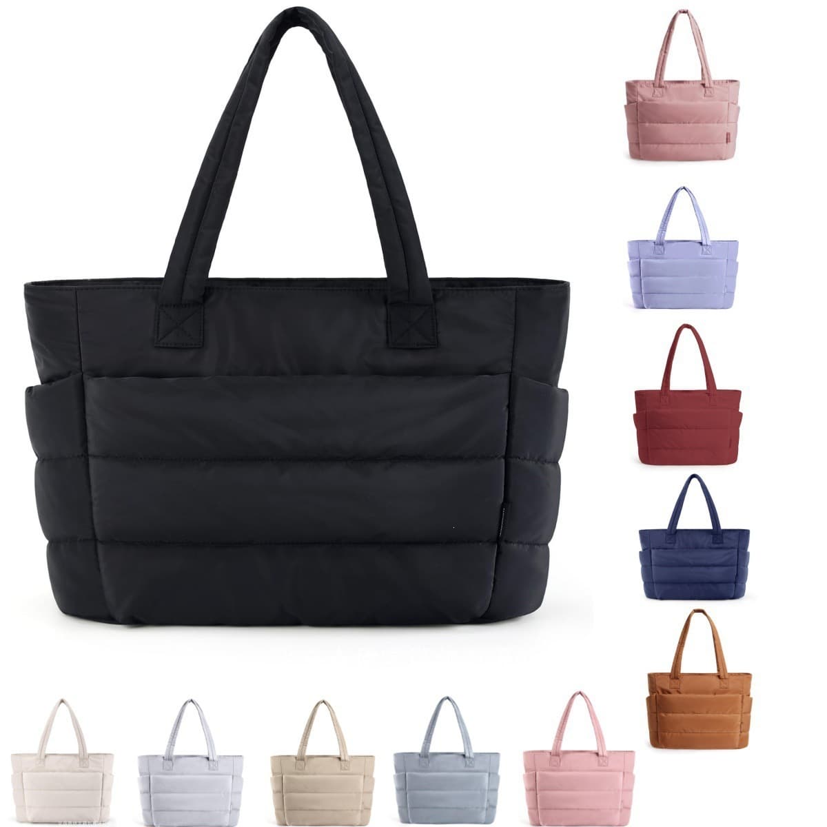 Amazon Best-Selling Quilted Tote Bag with Multiple Pockets, Large Capacity Nylon Handbag-Style Mahjong Full Set Storage Bag