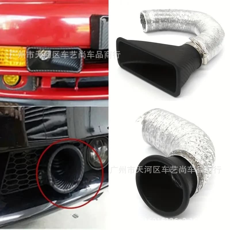 Carbon Fiber Pattern Car Air Intake Front Bumper Universal Air Duct Square Air Inlet