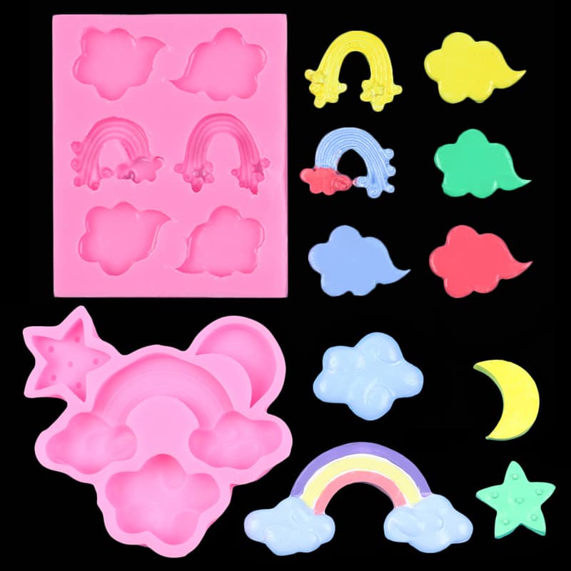 DIY Cloud Rainbow Moon Star Shaped Chocolate Candy Gingerbread Fondant Cake Decoration Mold
