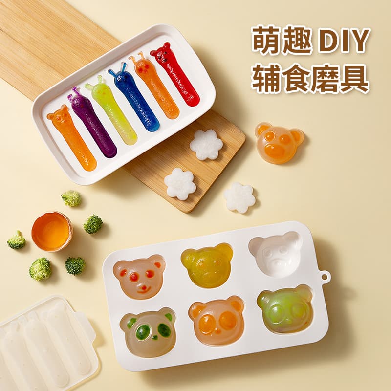 Factory Wholesale 6-Cavity 3D Bear Cake Baking and Steaming Molds for Children's Food