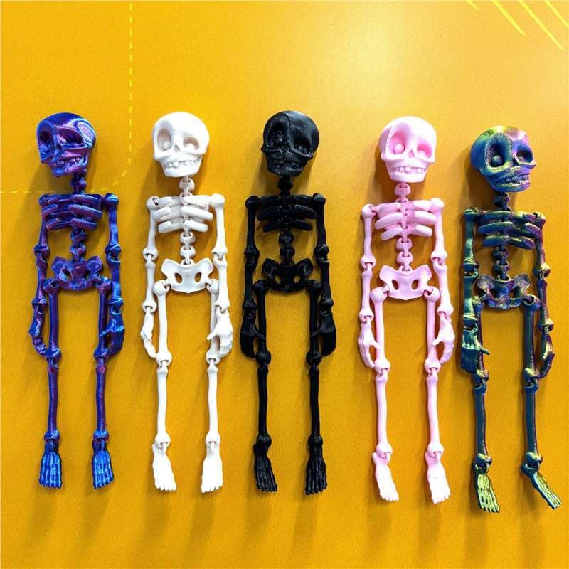 Cross-border 3D printed skeleton ornaments, skeleton deformation, movable figures, toys, gifts, crafts, trendy decorations