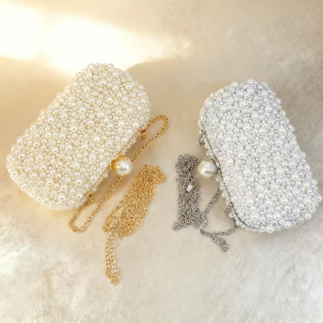 Cross-Border Hot Selling Women's Pearl Evening Bag Banquet Party Cheongsam Pearl Clutch Light Luxury High-End Evening Bag