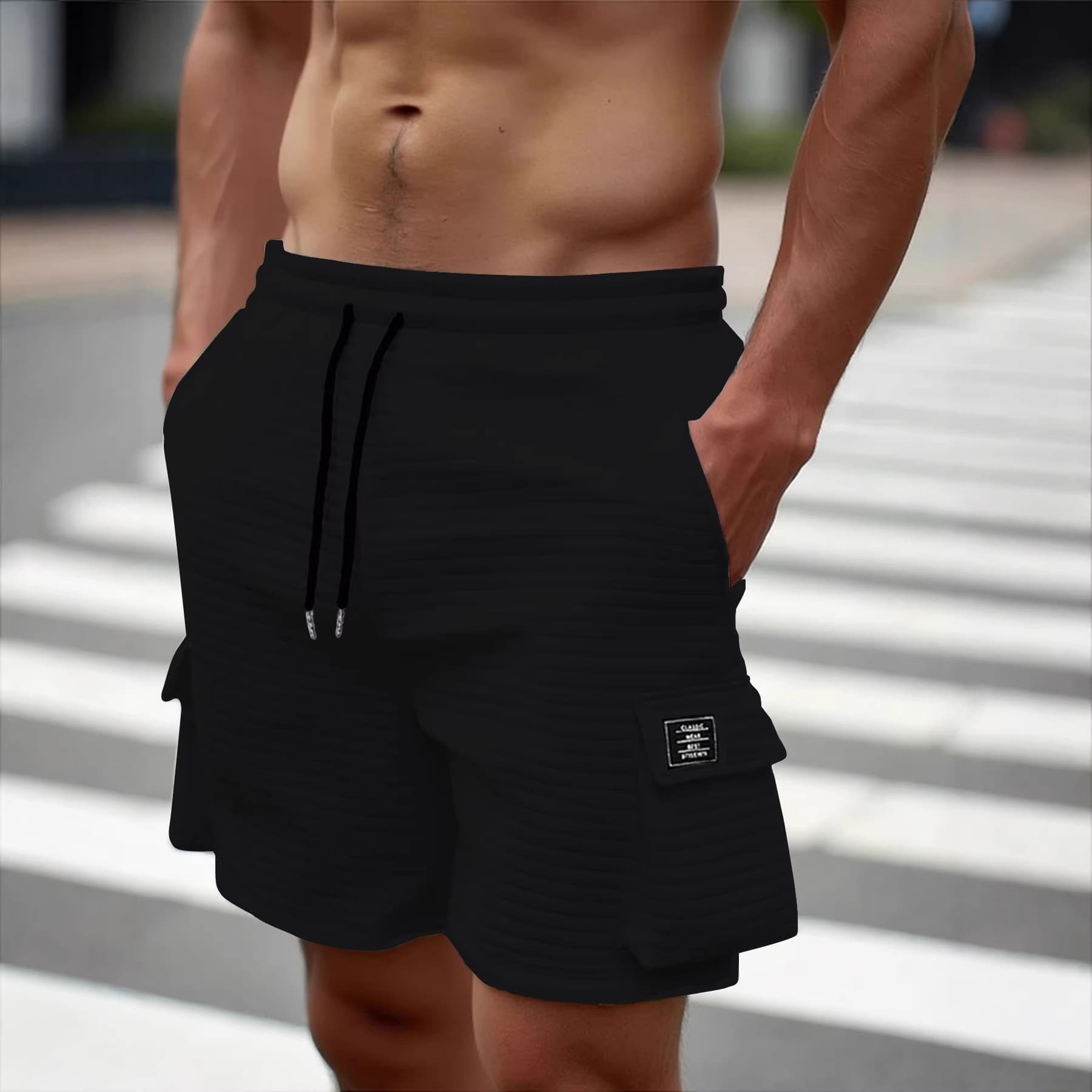 Cross-border Temu Cargo Shorts Japanese Original American Hong Kong Style Korean Trendy Shorts for Men 5-Inch Shorts