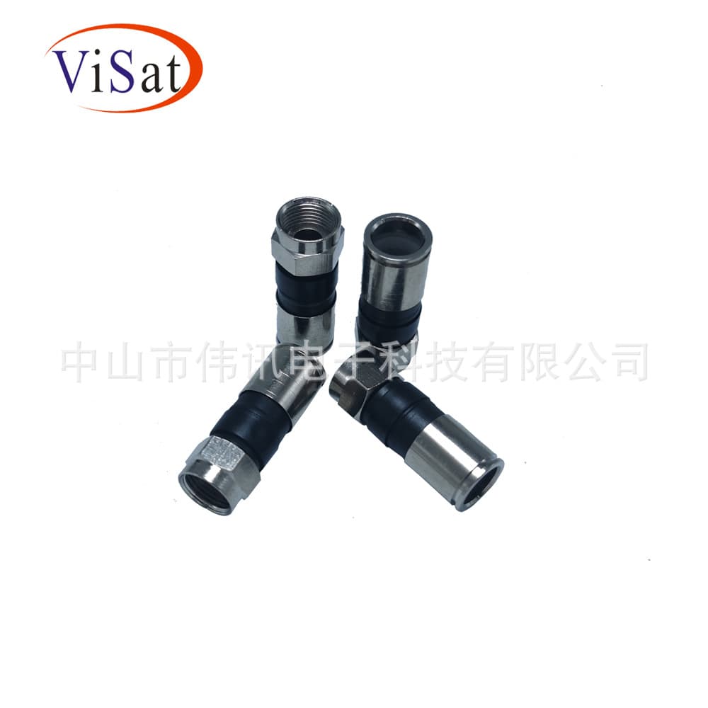 All-copper imperial F-type crimp connector, set-top box connector, cable TV cable connector crimp head.