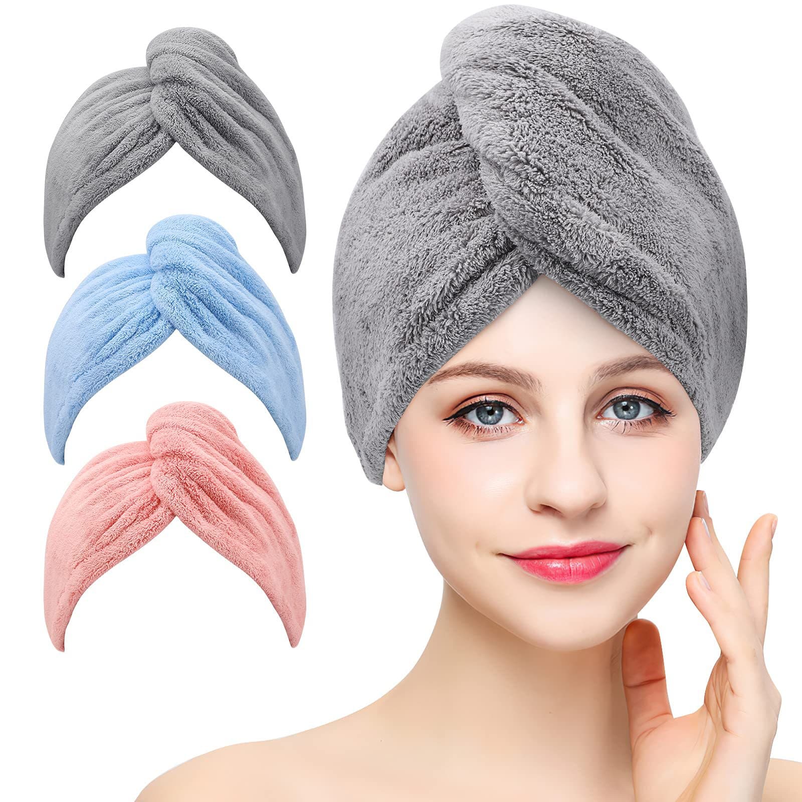 Factory wholesale, ready to ship European and American microfiber coral fleece hair drying cap, absorbent and quick-drying head towel, hair drying towel, shower cap