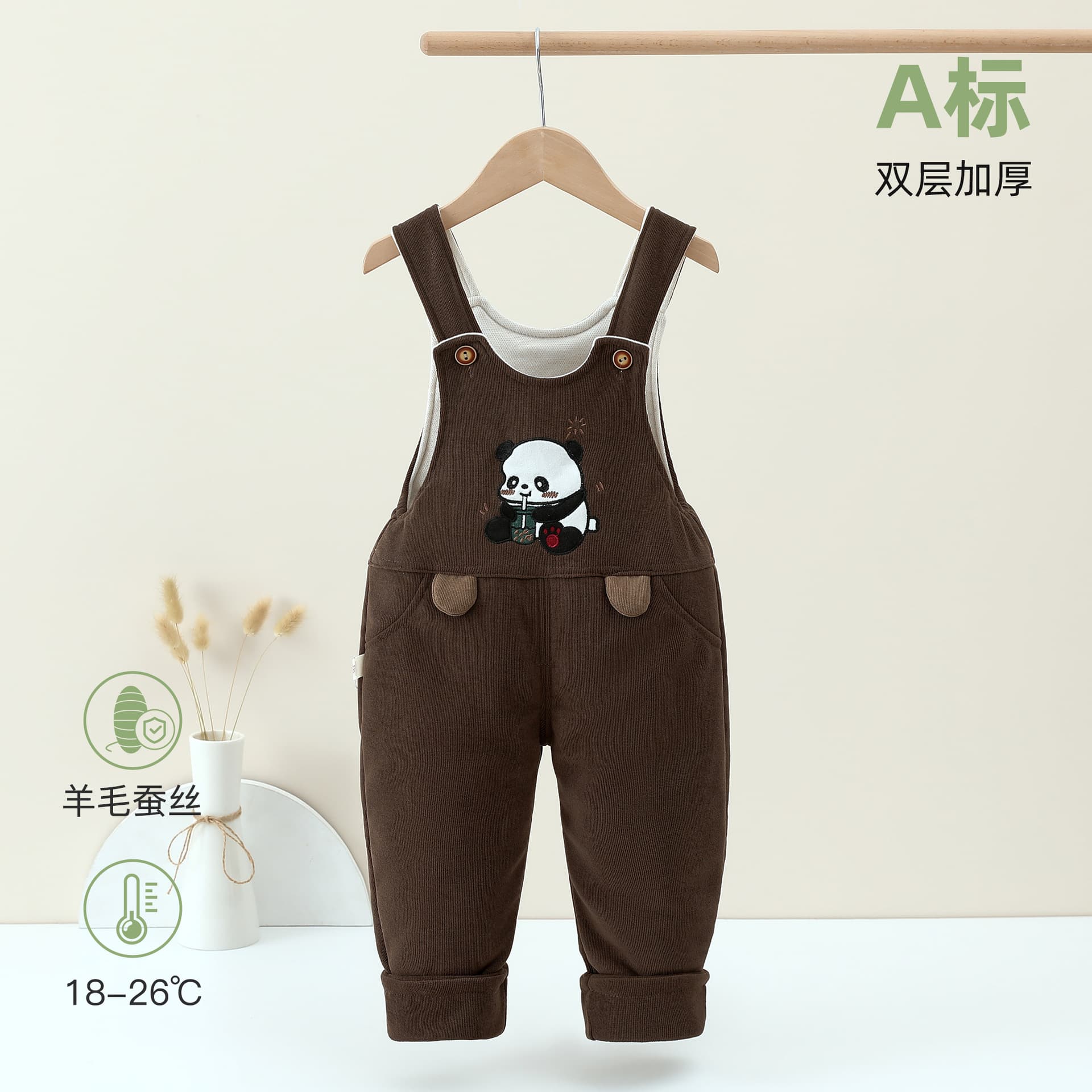 Thickened Fleece Lined Children's Trousers Baby Bib Overalls Boys Girls Warm Outdoor Wear Spring Autumn Winter Cartoon Pattern
