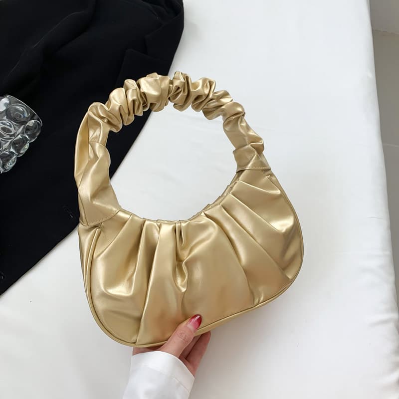 Women's 2026 New Style Underarm Bag Pleated Cloud Bag Baguette Bag Shoulder Crossbody Bag Casual Textured Handbag
