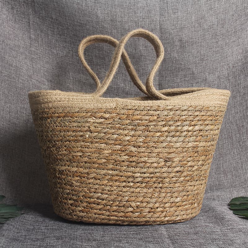 Handwoven Natural Rattan Straw Handbag Casual Beach Vacation Style French Tote Basket Bag Large Capacity Versatile Shoulder Bag