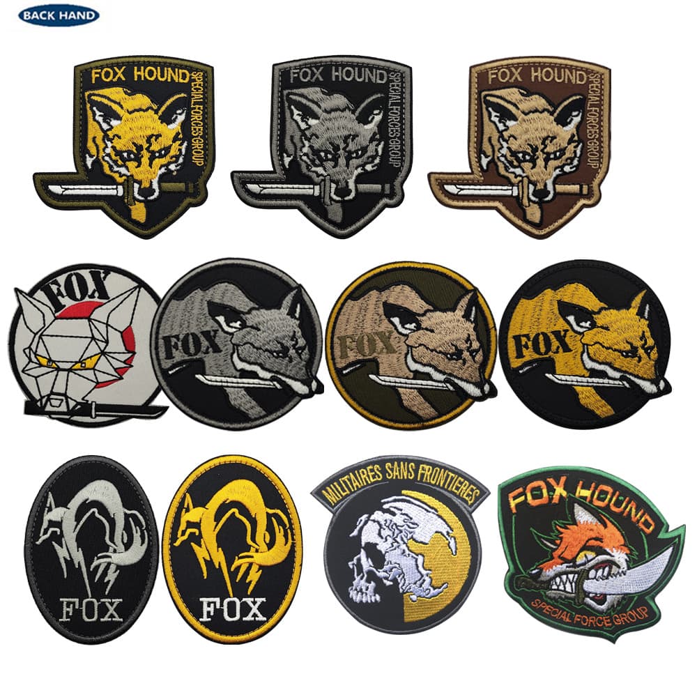 Cross-border stock available Metal Gear FOX Hound Fox embroidered hook and loop patch armband