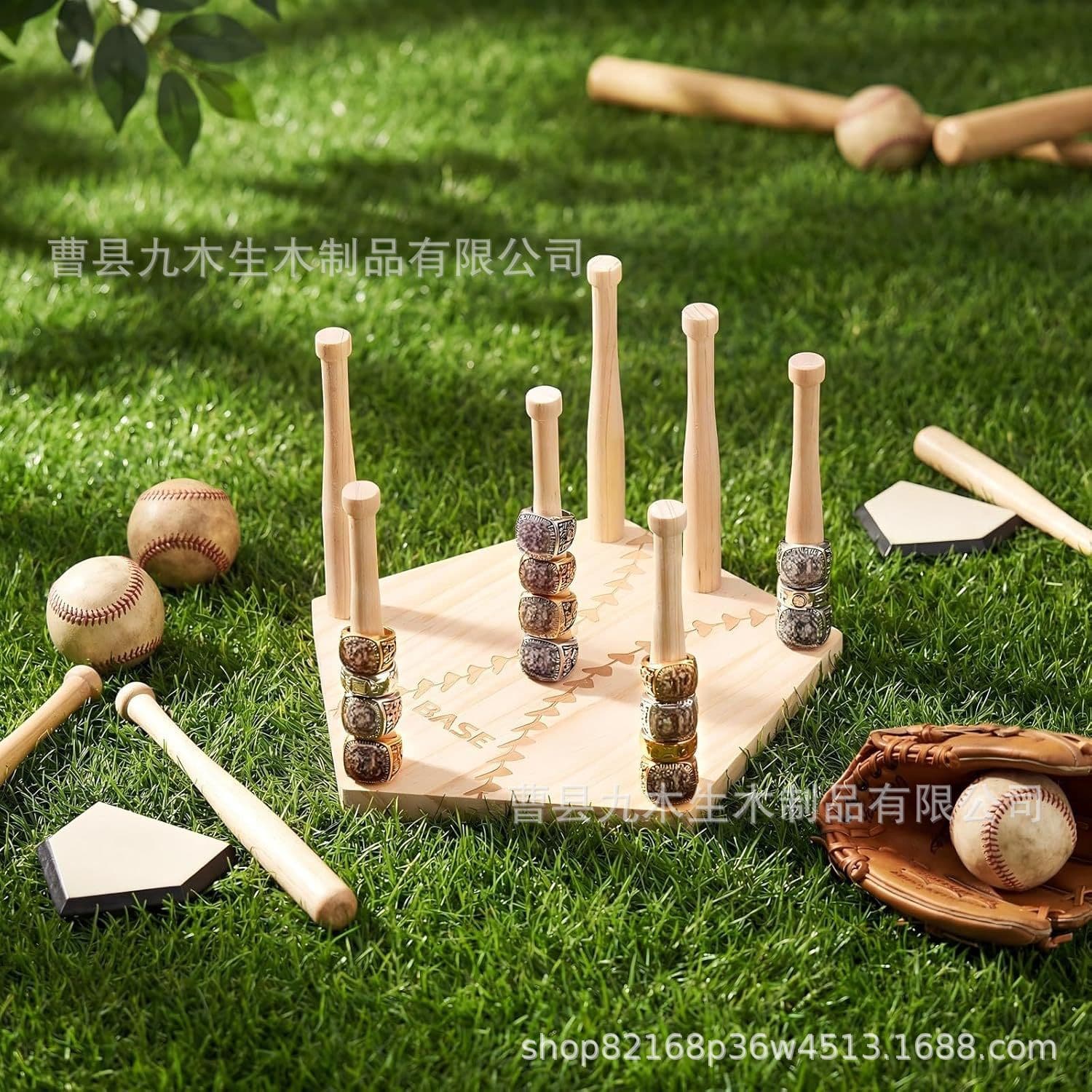 Wooden Ring Storage Rack Desktop Softball Ring Collection Rack Stackable Baseball Ring Display Stand Ring Holder