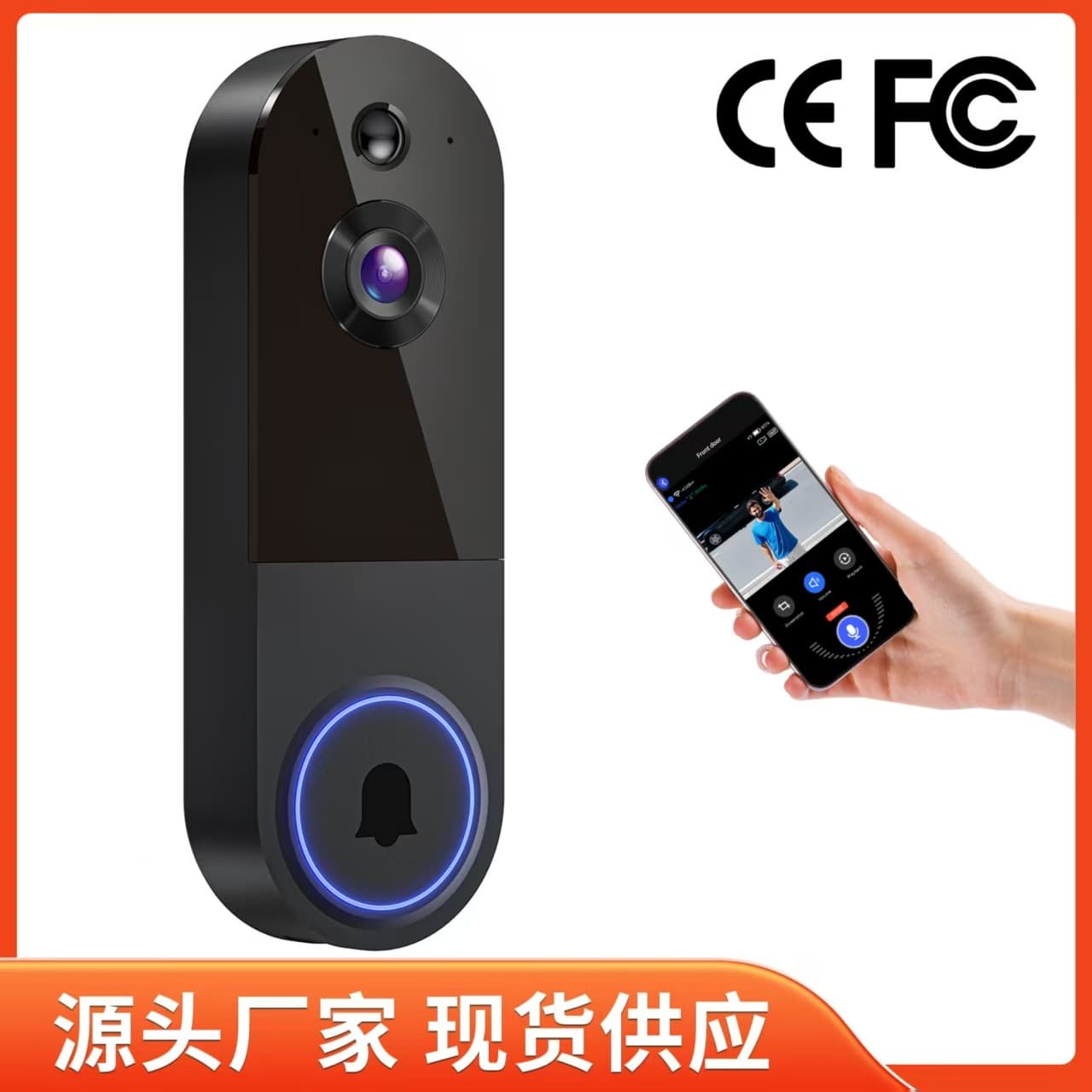 Cross-border smart video doorbell wireless remote video intercom humanoid detection high-definition night vision smart home monitoring