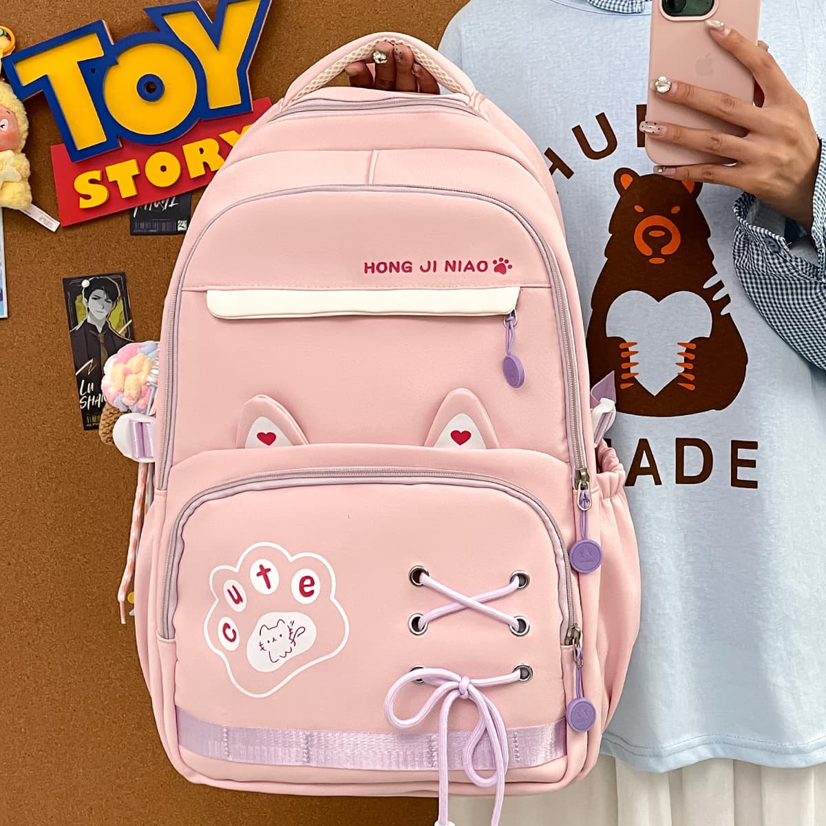 Korean version of ins new style female high-looking, fresh and sweet backpack for junior high school students, lightweight travel large-capacity backpack