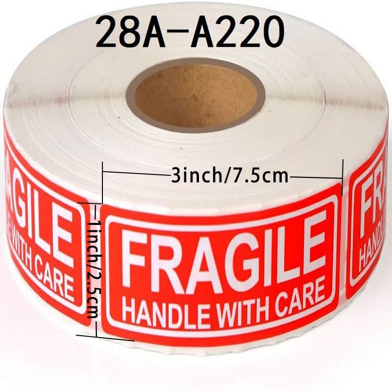 500 Rolls, 1x3 Inches Fragile Stickers, Handle with Care Warning for Packaging/Shipping Adhesive Labels