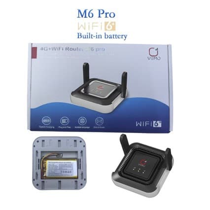 vemo M6 Pro CPE Wireless Router with Battery, WIFI6 Router, SIM Card Portable High-Speed Wholesale