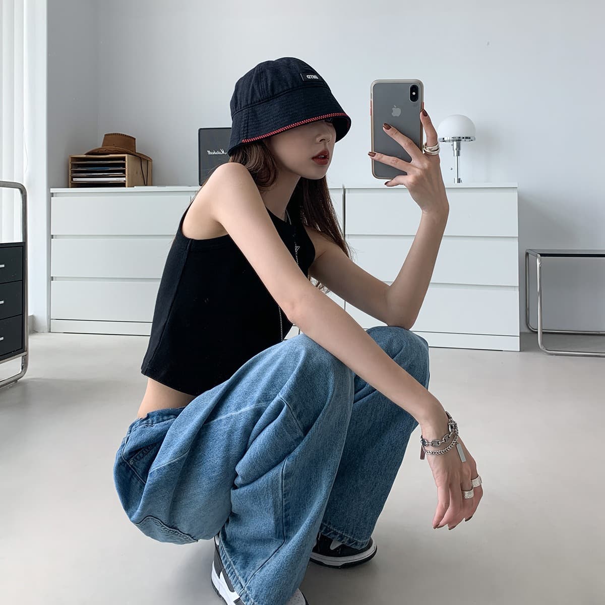 2026 Spring/Summer New Trendy Black Vest Top for Women, Outerwear or Inner Layer, Sporty Short Camisole, Base Layer