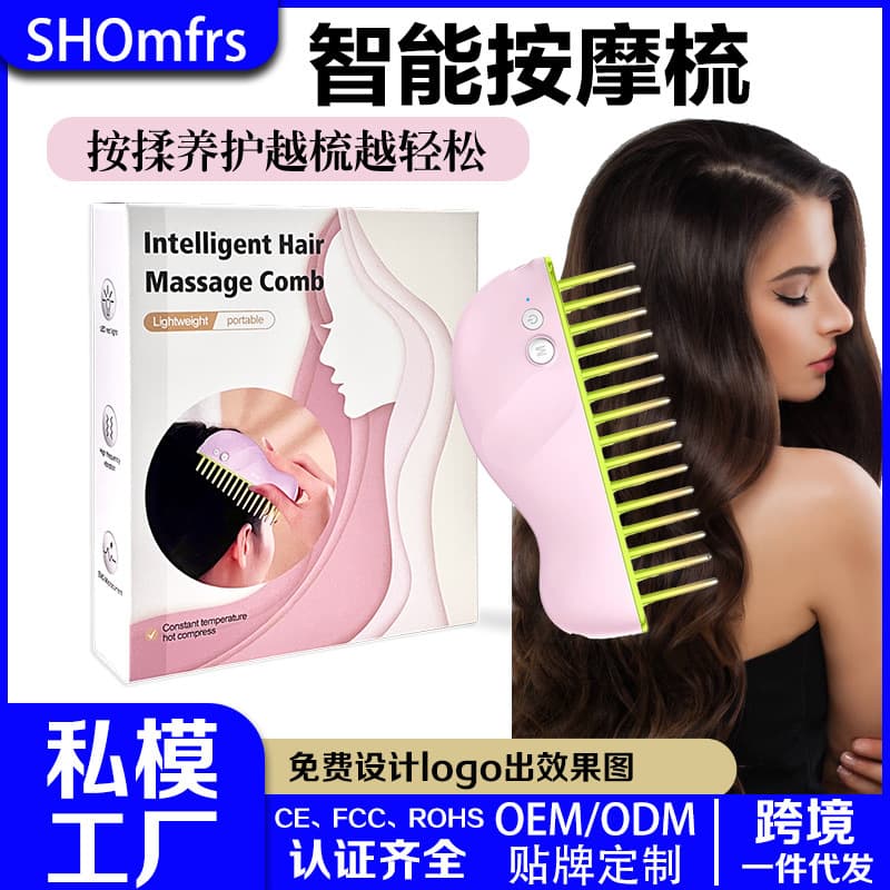 Electric Current Comb with EMS Red and Blue Light Microcurrent for Multi-functional Home Use Scalp Care and Healthy Hair Massage Comb