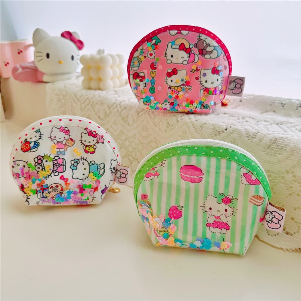 Cartoon Cat Print TPU Handmade Women's Coin Purse Functional Mini Shell Bag Waterproof Wear-resistant Lightweight Storage