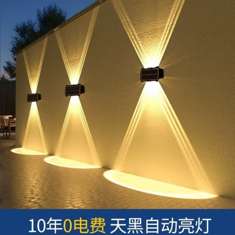 New Solar Garden Light Outdoor Wall Decoration Exterior Wall Lamp Up and Down Light Fence Ambience Light