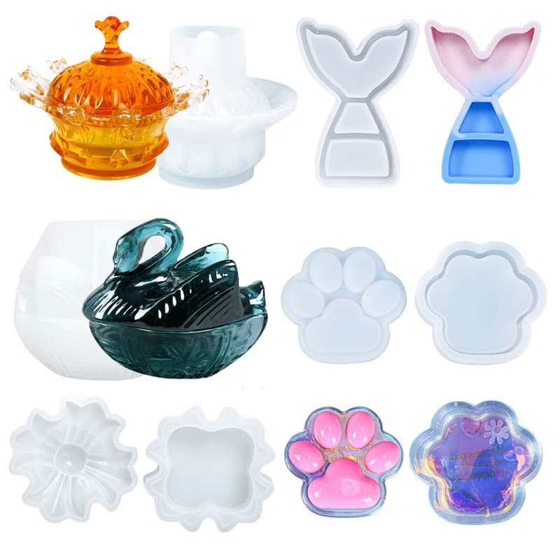 Sweet DIY Epoxy Resin Mold Series: Storage Box, Pen Holder, Crystal Mirror Silicone Molds