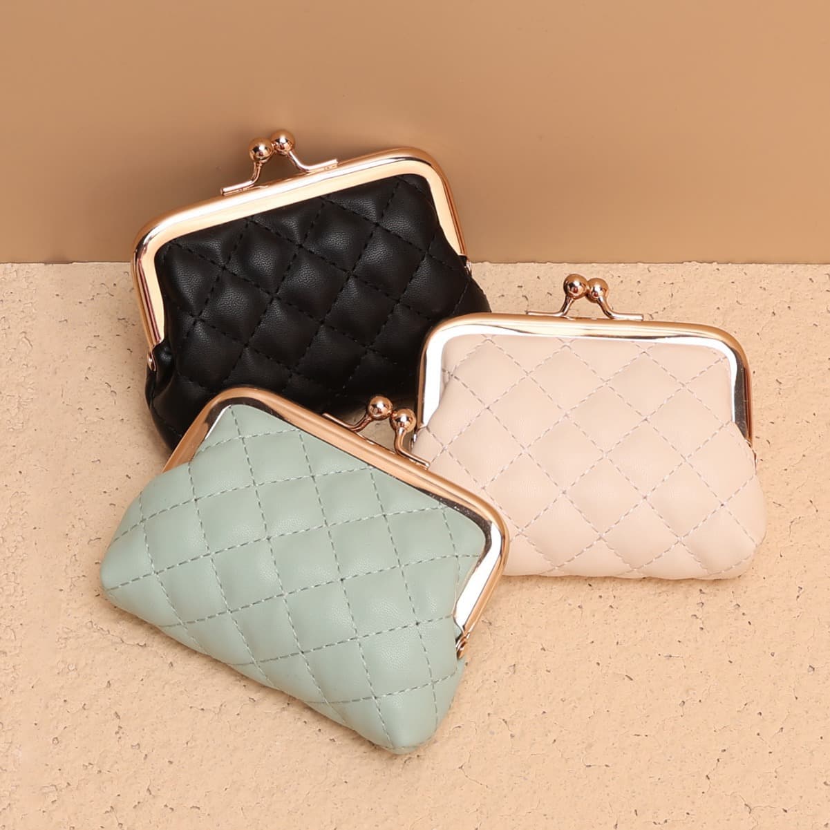 New Wholesale Women's Wallet PU Coin Purse Small Wallet Coin Key Card Clip Bag