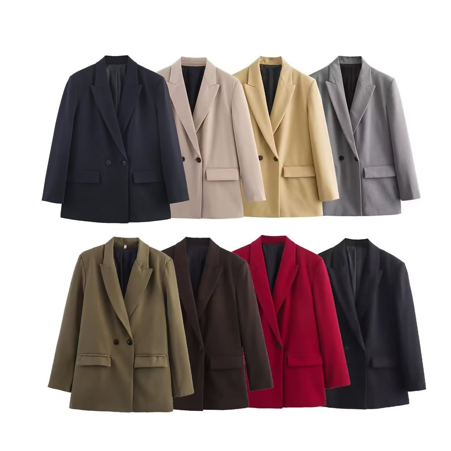 Cross-border Trade 2025 European and American Style Fashion Women's Commuter Chic Structured Double-Breasted Blazer 2753122
