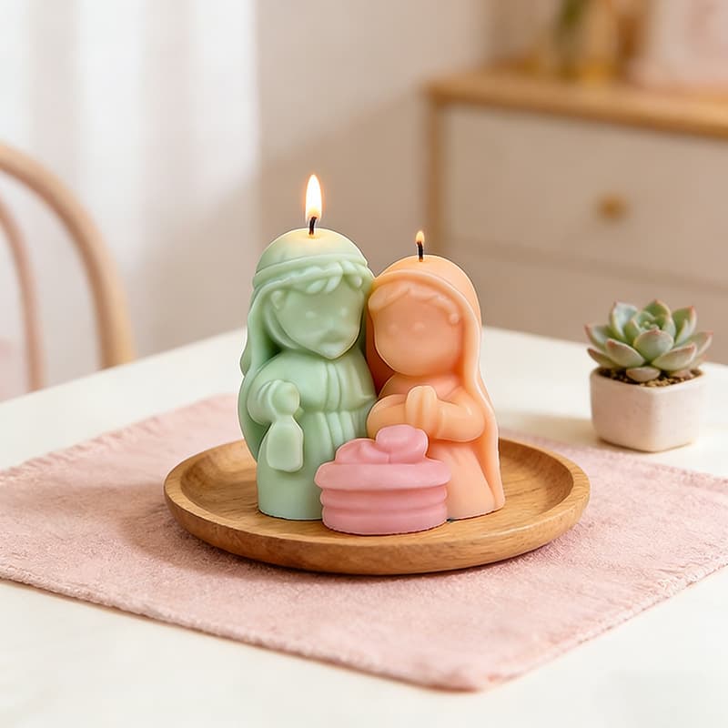 Holy Family Three Type A aromatherapy gypsum candle silicone mold diy aromatherapy stone ornaments resin drip silicone mold